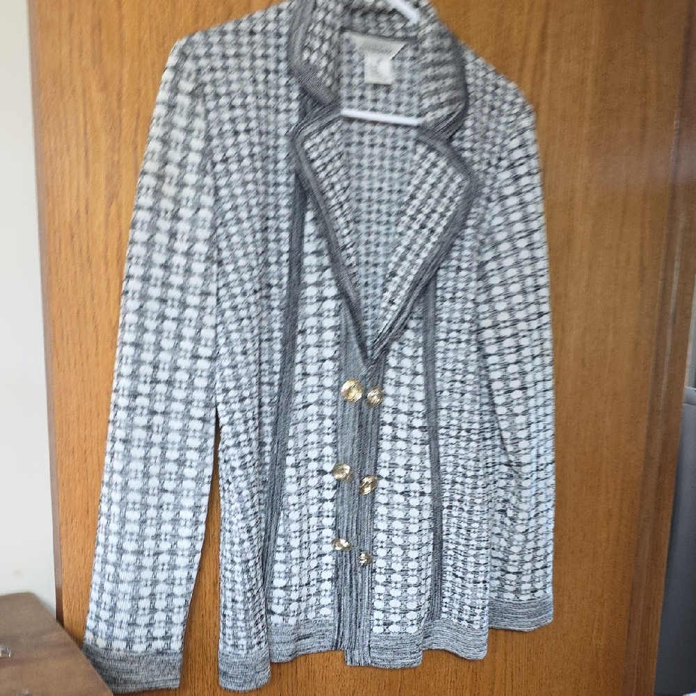 Women's Black and White Houndstooth Jacket
